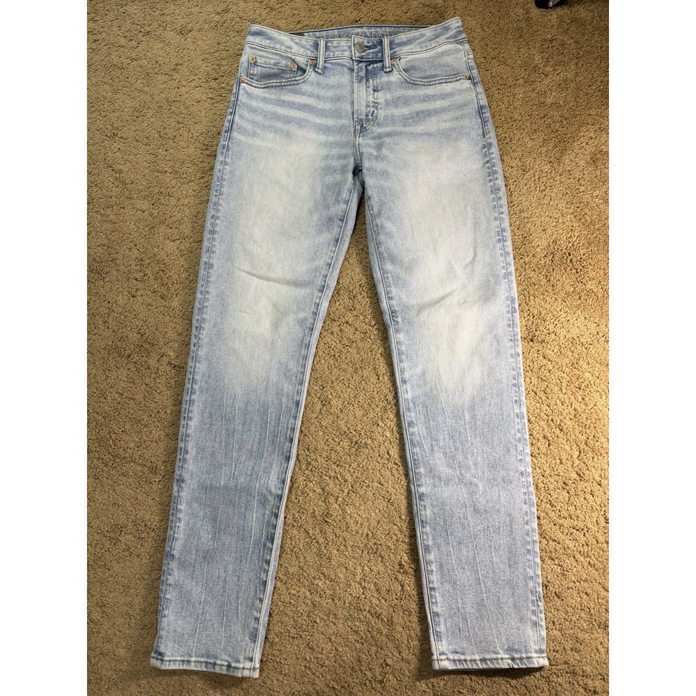 American Eagle Jeans Mens 29x30‎ Light Blue Denim Athletic Fit Straight Airflex+